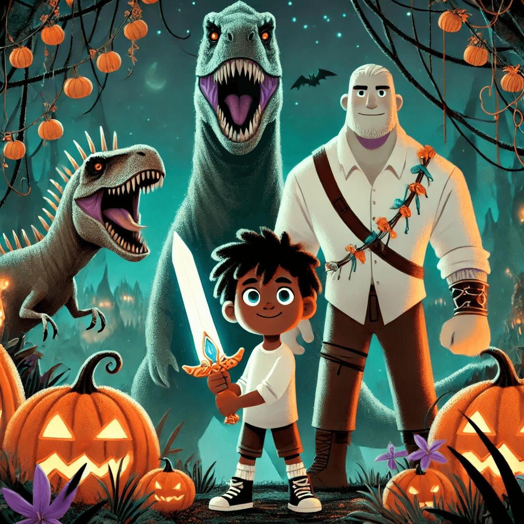 MJ's Quest: Confronting Pumpkin Zombies and Dinosaurs