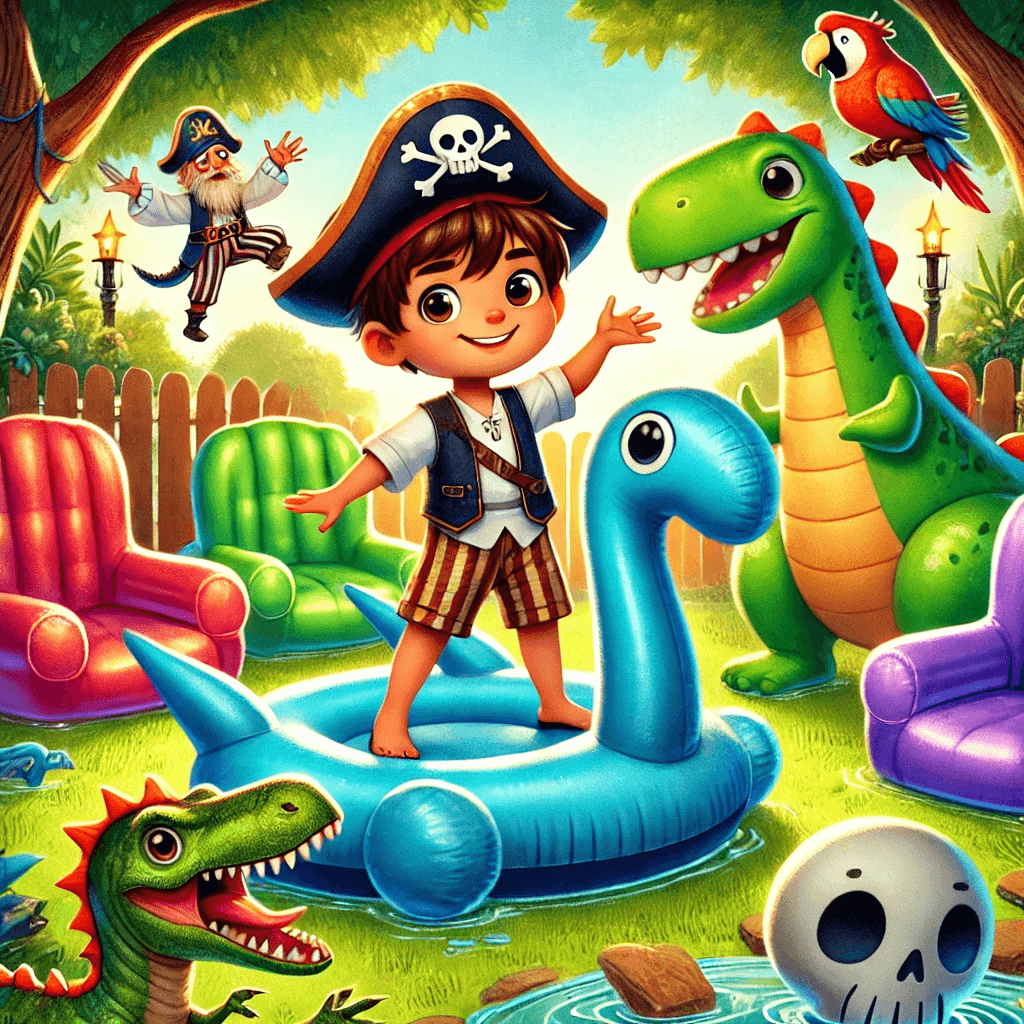 MJ and the Inflatable Dinosaur Pirate Adventure
