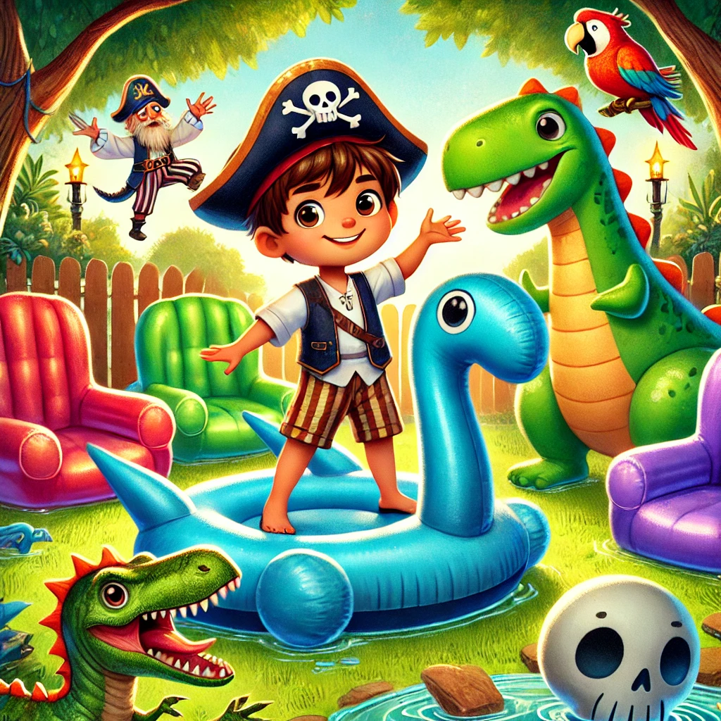 MJ and the Inflatable Dinosaur Pirate Adventure