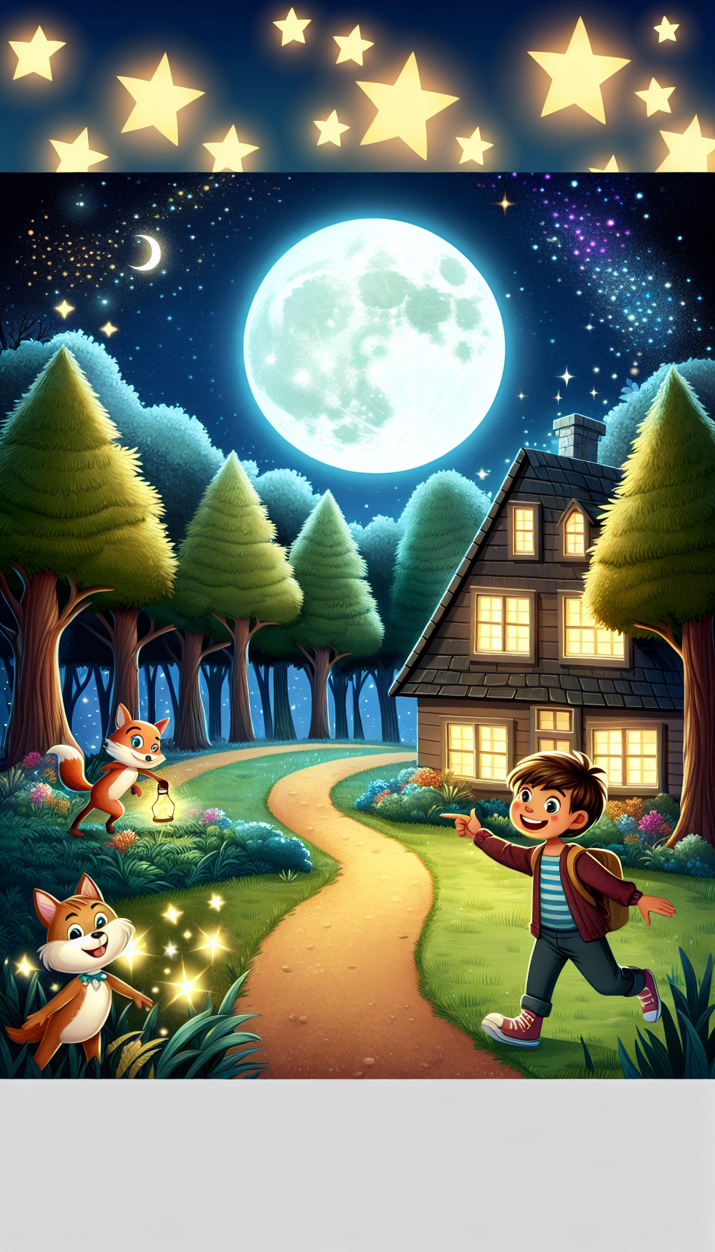 The Magical Adventure of Wolf and the Moonlit Forest